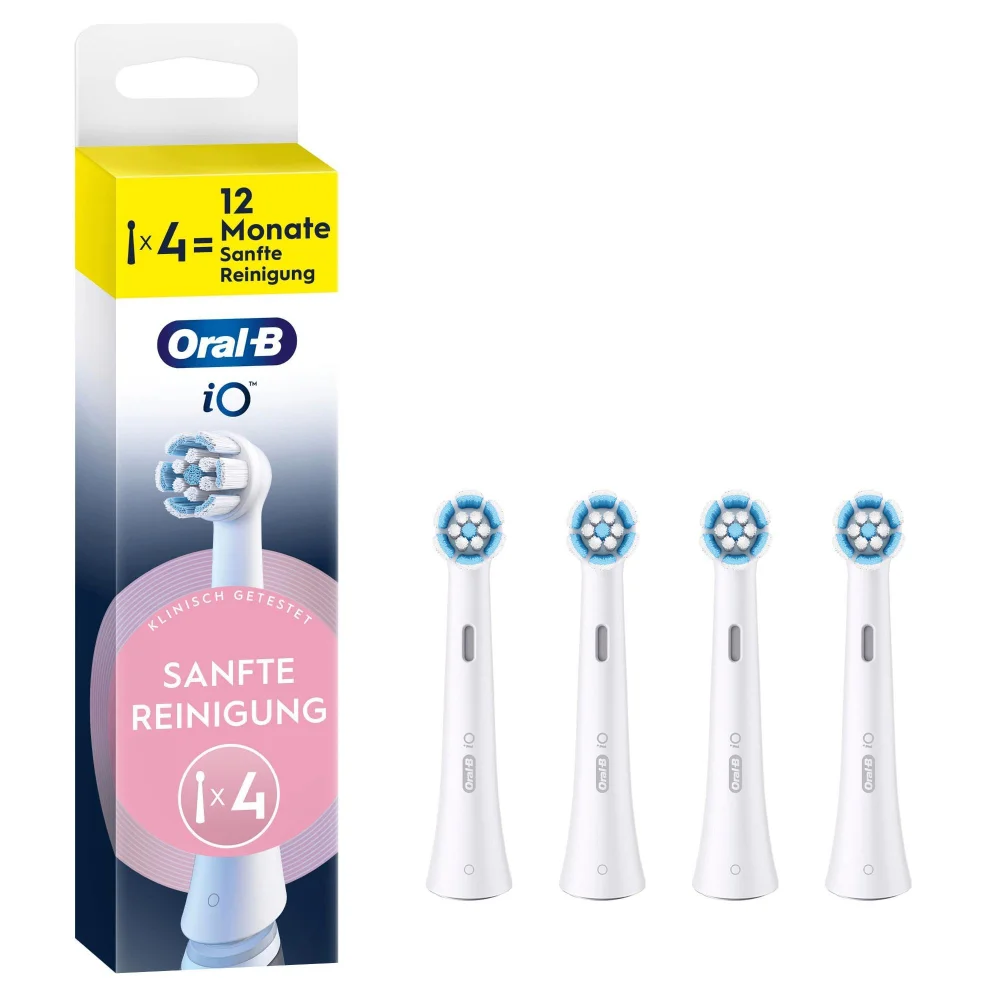 Oral-B iO Sanfte Reinigung Aufsteckbürsten, Weiß, 4 Stück Bild 1
