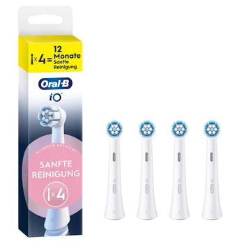 Oral-B iO Sanfte Reinigung Aufsteckbürsten, Weiß, 4 Stück