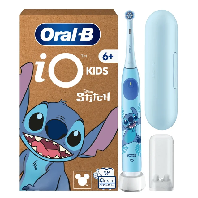 Oral-B iO Kids 6+ Stitch Elektrische Zahnbürste, Aufsteckbürste, Reise-Etui, TESTSIEGER (2,0) bei STIFTUNG WARENTEST