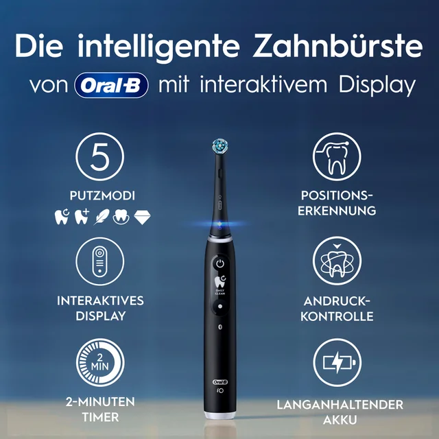 Oral-B iO Series 6 Elektrische Zahnbürste, Black Lava