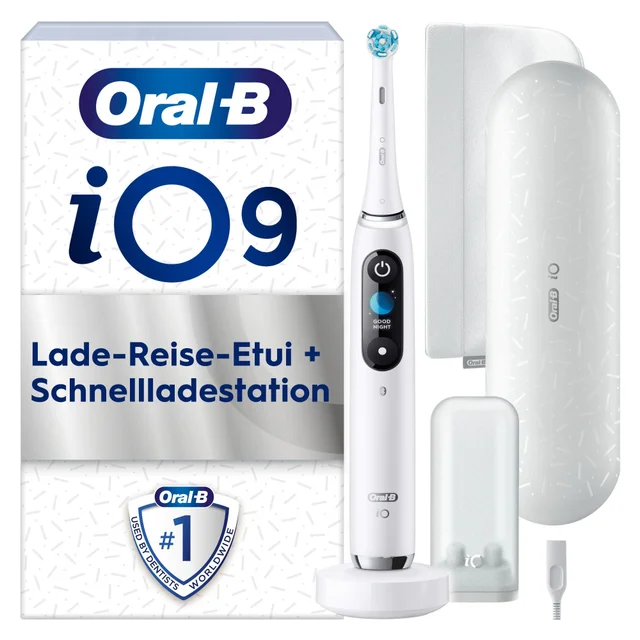 Oral-B iO Series 9 Luxe Edition Elektrische Zahnbürste, White Alabaster