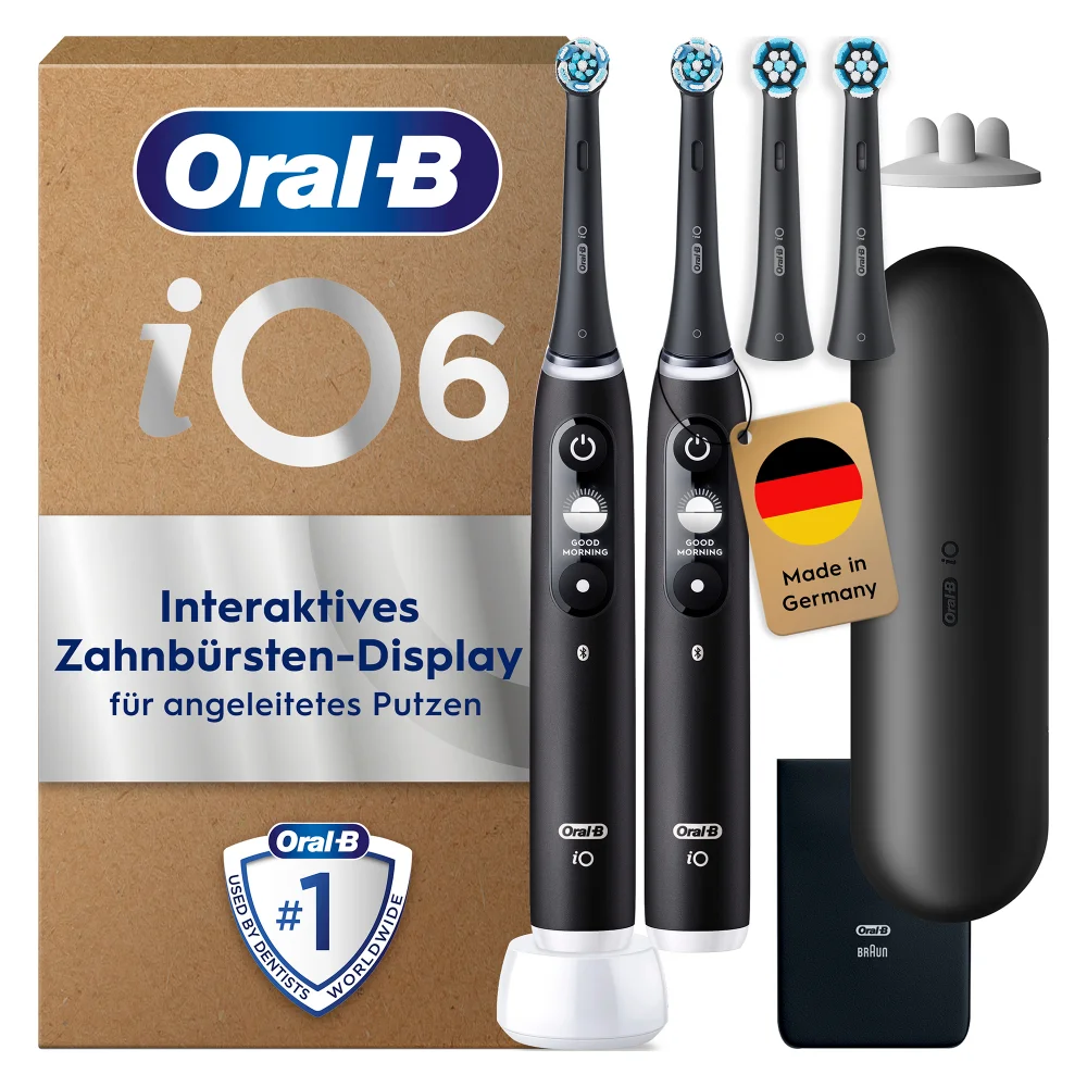 Oral-B iO Series 6 Plus Edition Elektrische Zahnbürste, Black Lava/Black Lava, recycelbare Verpackung Bild 1