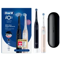 Oral-B iO 2 Elektrische Zahnbürste, Doppelpack Night Black & Calm Pink - undefined undefined