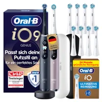 Oral-B iO Series 9 Black Onyx/Rose Quartz + 8 Ultimative Reinigung Aufsteckbürsten + Lade-Reiseetui Weiß - undefined undefined