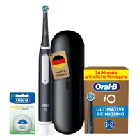 All-in-One Set: Oral-B iO Series 3 Matt Black mit 8 iO Aufsteckbürsten & Zahnseide