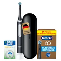 All-in-One Bundle: Oral-B iO Series 3 Matt Black mit 8 iO Aufsteckbürsten & Zahnseide