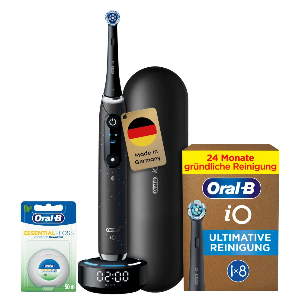 Premium Black Edition: Oral-B iO Series 10 Cosmic Black mit 8 iO Aufsteckbürsten & Zahnseide Bild 1