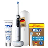 Premium Whitening Bundle: Oral-B iO Series 10 Stardust White mit 8 iO Aufsteckbürsten