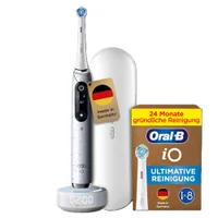 Premium Whitening Bundle: Oral-B iO Series 10 Stardust White mit 8 iO Aufsteckbürsten