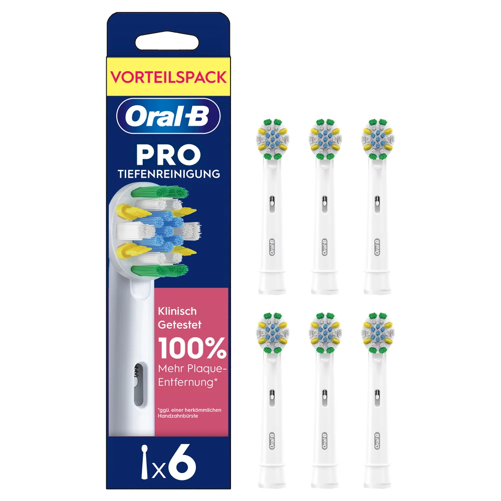 Oral-B PRO Tiefenreinigung Aufsteckbürsten im Vorteilspack, klinisch getestet für 100% mehr Plaque-Entfernung.
