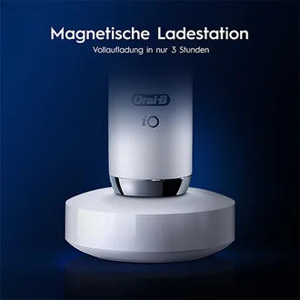 Oral-B Zahnbürste auf magnetischer Ladestation, vollständig geladen in 3 Stunden