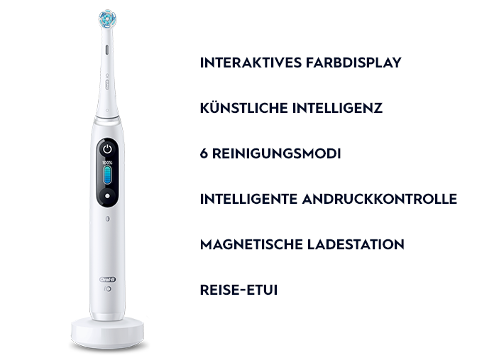 Oral-B iO8 Zahnbürste mit den Funktionen