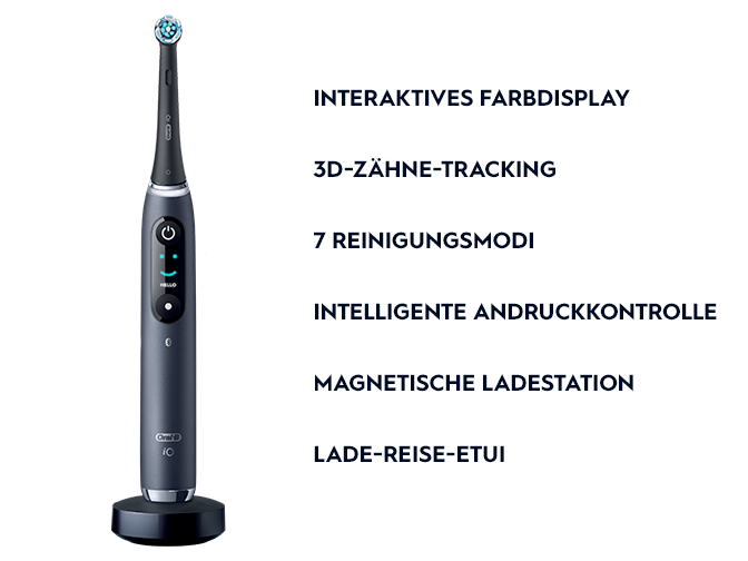 Oral-B iO9 Zahnbürste mit den Funktionen