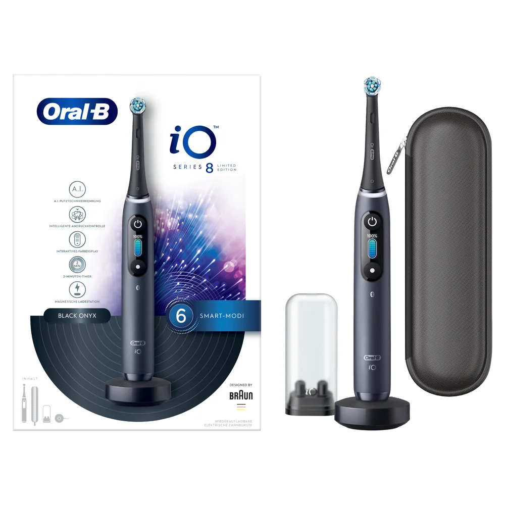 Oral-B iO 8 Limited Edition Elektrische Zahnbürste, Reiseetui, black 184,99€