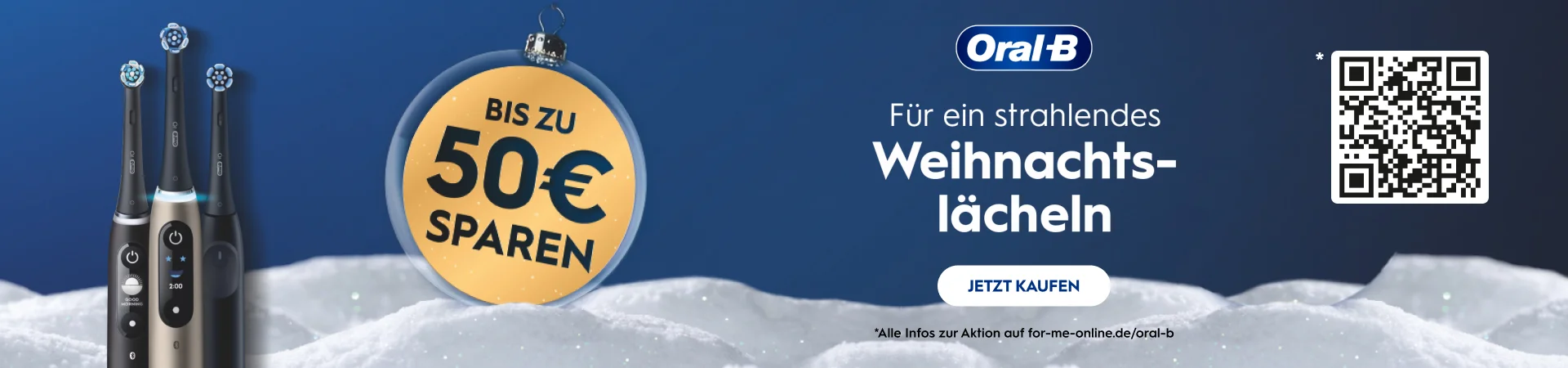 Bis zu 50€ sparen. Oral-B für ein strahlendes Weihnachtslächeln.