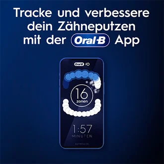 Smartphone mit Oral-B App zeigt Zonen-Tracking zum Verbessern des Zähneputzens